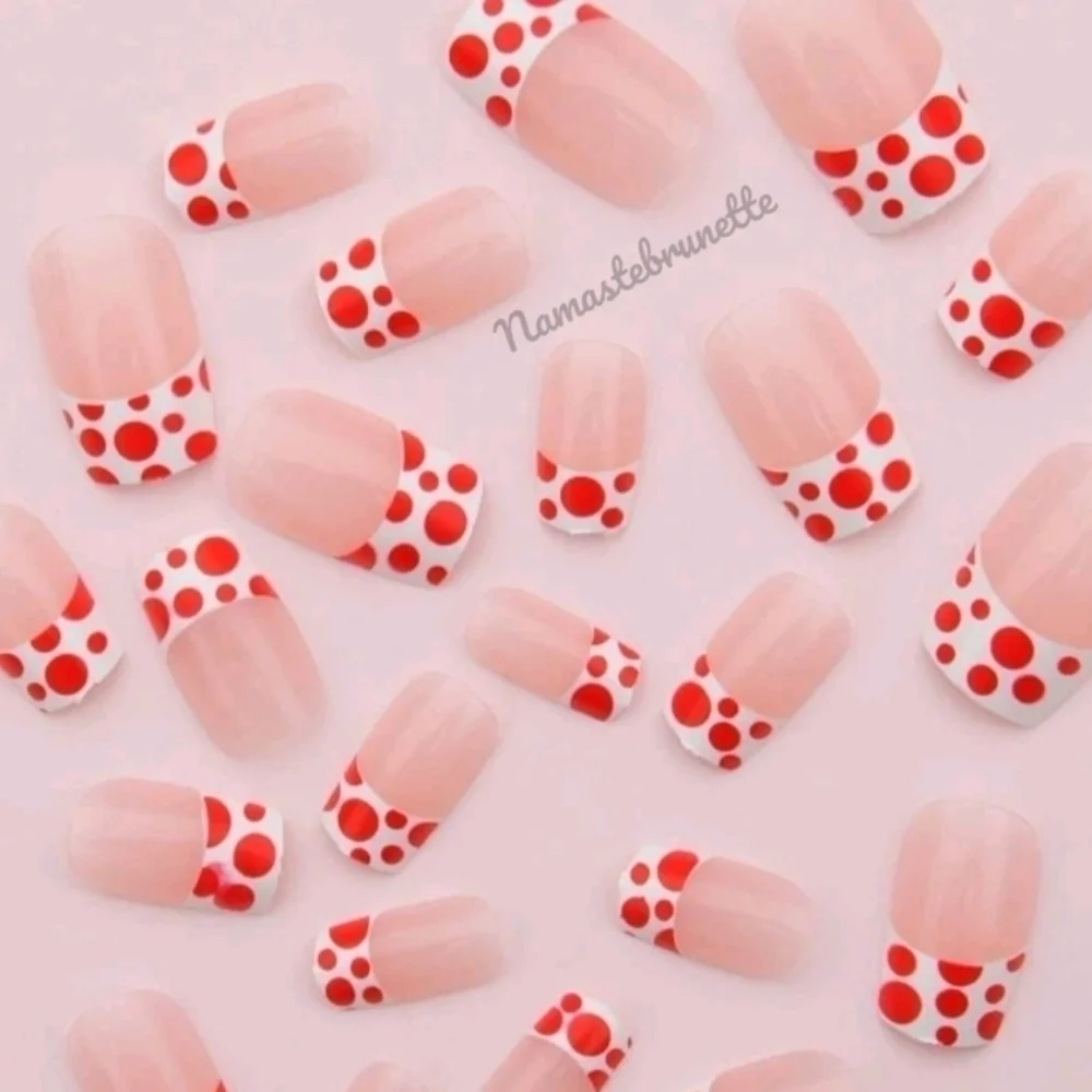 2/$16 Polka-dot French Manicure Press On Nails